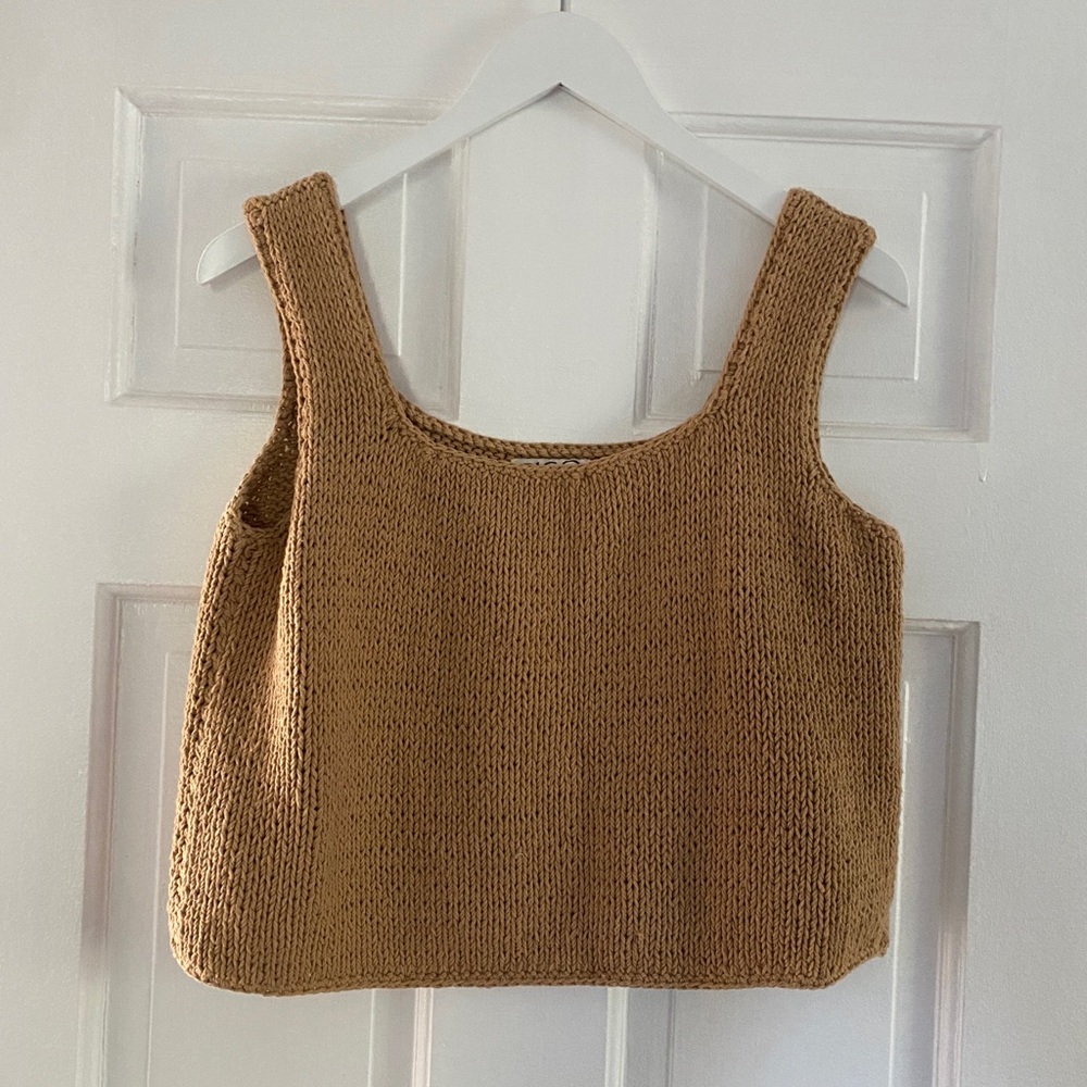 Cropped Vintage woven knit tank, 100%